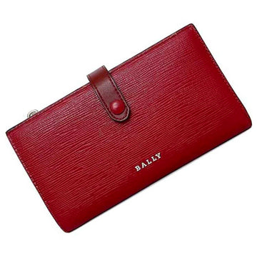 BALLY folio wallet red pink LAMBER W 156 leather ladies