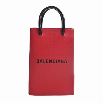 BALENCIAGA Leather Phone Holder Bag Shoulder 593826 Red Ladies