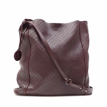 BOTTEGA VENETA Shoulder Bag Intreccio Mirage Bordeaux Leather Women's Men's