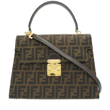 Fendi Zucca Pattern 2WAY Shoulder Handbag Canvas