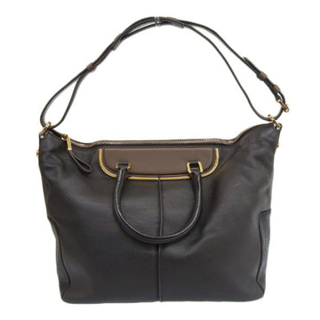 TOD'S Leather Handbag Black/Brown Ladies