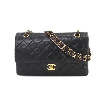 CHANEL Matelasse 25 Chain Shoulder Bag Leather Black A01112 Gold Hardware Vintage