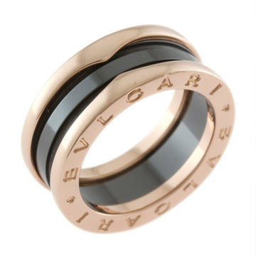 BVLGARI B-zero.1 B zero one 3 band ring black ceramic size 12 18K K18 pink gold ladies  Bulgari