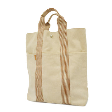 HERMESAuth  New Fourre Tout New Fool Tukabas Women's Canvas Tote Bag Beige