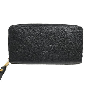 LOUIS VUITTON Round Zipper Monogram Empreinte Zippy Wallet M61864  Noir Long LV