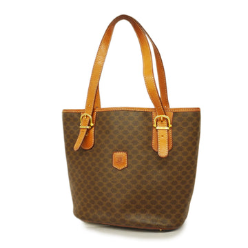 CELINE[3cc2465]Auth  Handbag Macadam PVC/Leather Brown Gold metal