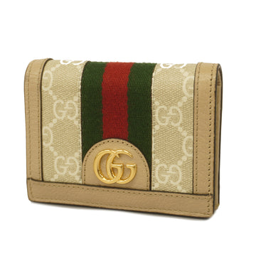 GUCCIAuth  Ophidia Bi-fold Wallet 593662 Women's GG Supreme Wallet [bi-fold] Beige