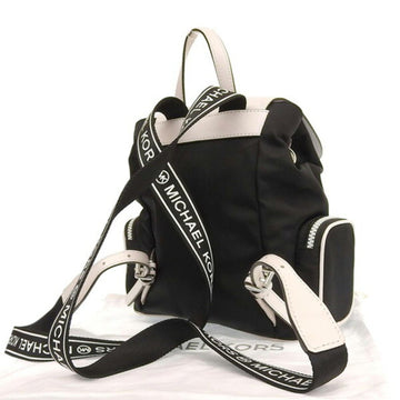 MICHAEL KORS nylon leather rucksack backpack black white