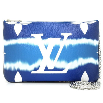 LOUIS VUITTON Pochette Double Zip M69124 Crossbody Shoulder Bag Blue 450084