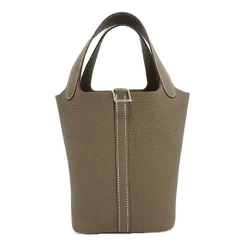 HERMES Picotin PM Handbag Tote Bag Etoupe SV Hardware Taurillon B Engraved Ladies Men's
