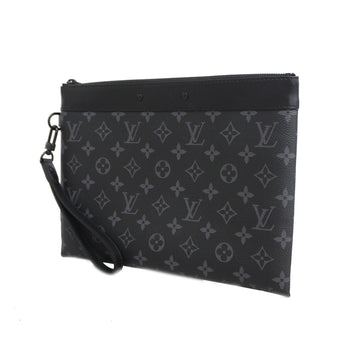 Louis Vuitton Monogram Eclipse Pochette To Go M81569 Men's Clutch Bag