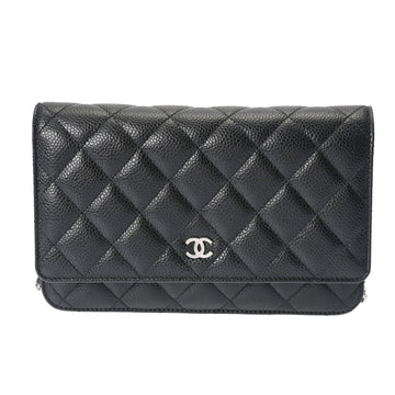 CHANEL Matelasse Chain Black AP0250 Women's Caviar Skin Shoulder Bag