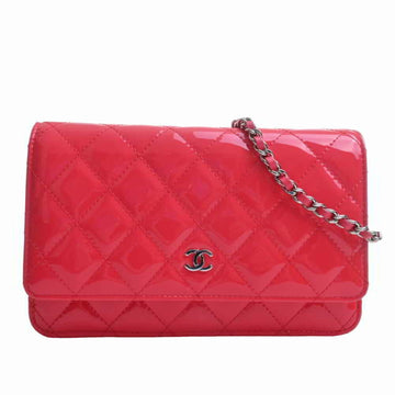 CHANEL Patent Matelasse Coco Mark Chain - Pink