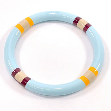 HERMES H Equipe PM Bangle Buffalo Horn Lacquer Wood  Ladies Blue