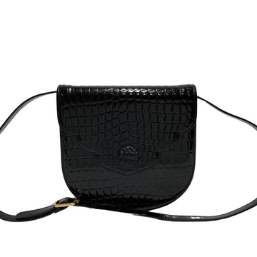 YVES SAINT LAURENT Leather Genuine Mini Shoulder Bag Pochette Black