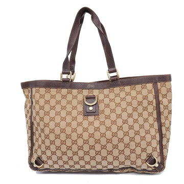 GUCCI Tote Bag GG Canvas Abby 141472 Beige Gold Hardware Women's