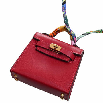 HERMES Vota Delact Micro Kelly Charm Red Ladies