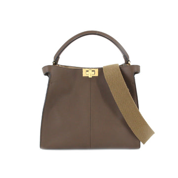 Fendi peekaboo X-light medium 2way hand shoulder bag leather brown 8BN310 Peekaboo X-LITE Medium