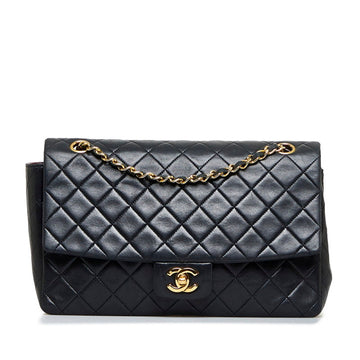 CHANEL Matelasse Coco Mark Chain Shoulder Bag Black Gold Lambskin Ladies