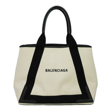 BALENCIAGA Tote Bag Navy Medium Cover M Canvas Natural Black Handbag New Logo 581292 AQ38N 1081 Men's Women's