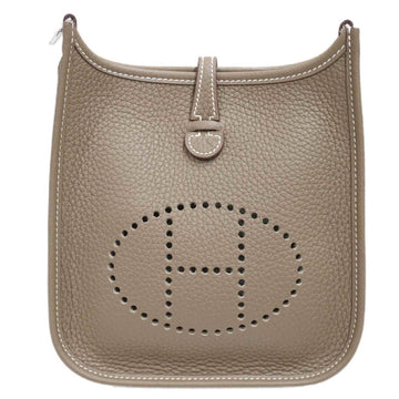 HERMES Evelyn TPM Shoulder Bag Etoupe SV Hardware Taurillon Z Engraved Ladies Men's