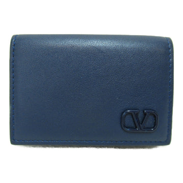 VALENTINO Compact wallet Navy leather