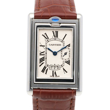 CARTIER Tank Basculant LM Watch Stainless Steel 2522 Quartz Unisex