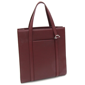 CARTIER Tote Bag Cabochon Bordeaux Leather Ladies