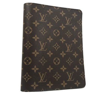 LOUIS VUITTON Notebook Cover Agenda Bureau Initial R20100 Monogram Canvas/Cross Grain Leather Brown Women's