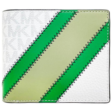 MICHAEL KORS Wallet Cooper Signature Billfold W Coin Pocket PVC Leather Palm Green 36R3LCOF3U  MK Bifold Outlet COOPER