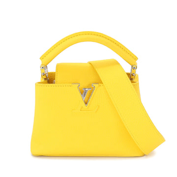 LOUIS VUITTON Capucines MINI 2way Hand Shoulder Bag Taurillon Leather Yellow M56755 RFID