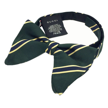 GUCCI bow tie stripe silk cotton green