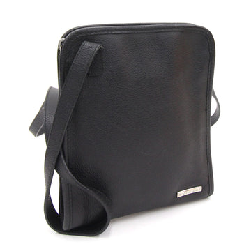 Bvlgari Shoulder Bag Black Leather Women's Men's Mini Pochette BVLGARI