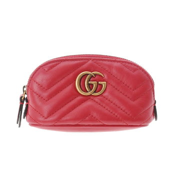 GUCCI GG Marmont Key Pouch Red Tone 625691 Ladies Leather Case