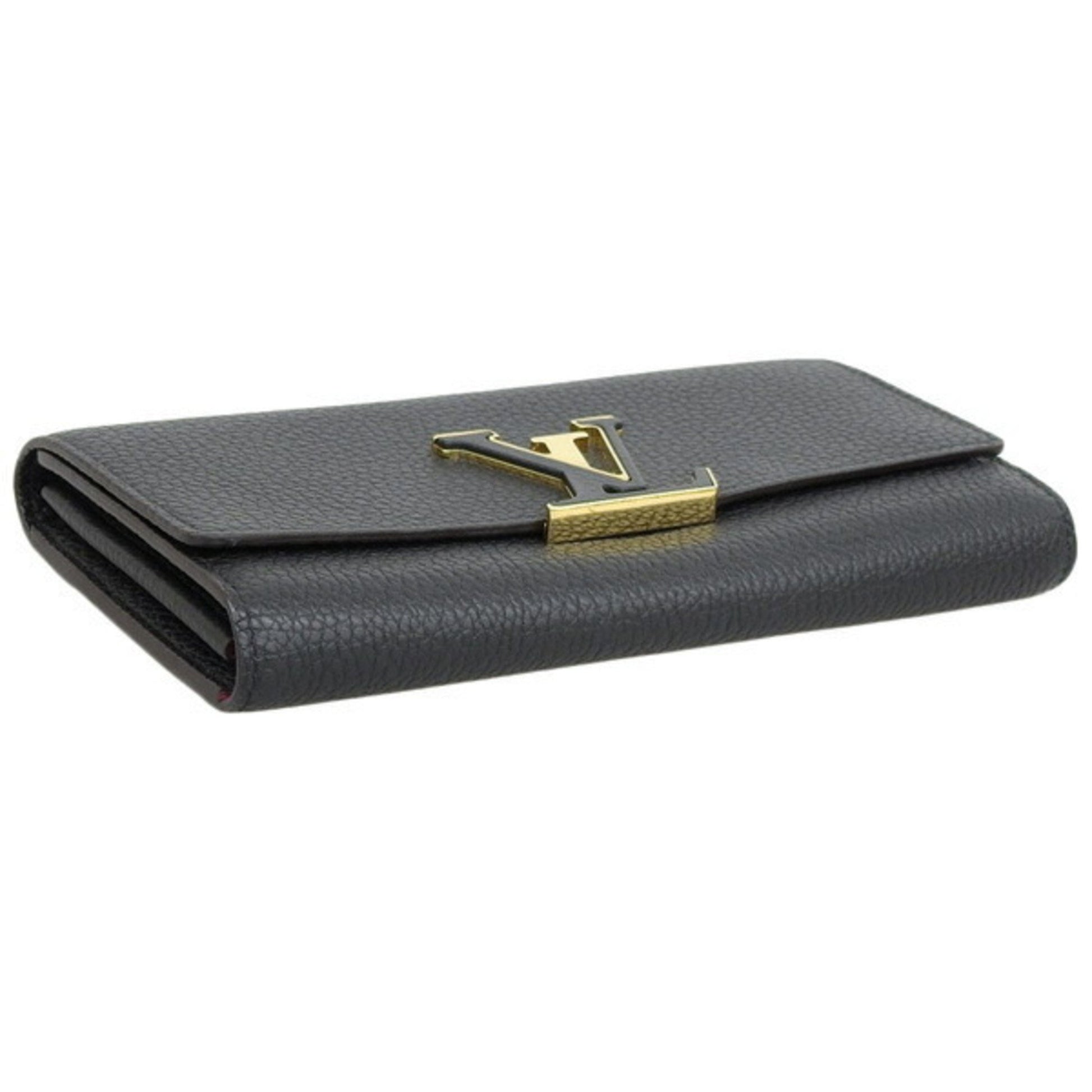 Louis Vuitton Portefeuil Capucine Bifold Long Wallet Taurillon Leather Noir  (Black) M61248 LOUIS VUITTON Women's LV ・