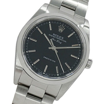 ROLEX Air King 14000M F watch men's automatic winding AT stainless steel SS silver black polished
