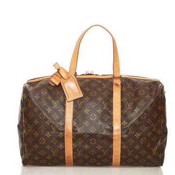 Louis Vuitton Monogram Sax Pull 45 Boston Bag M41624 Brown PVC Leather Ladies LOUIS VUITTON