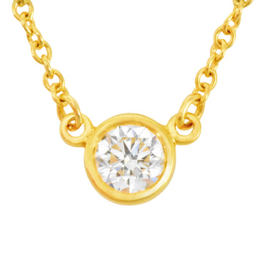 TIFFANY&Co visor yard diamond pendant K18YG necklace Elsa Peretti