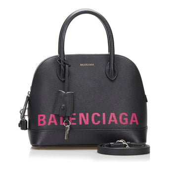 Balenciaga Ville S handbag shoulder bag 518873 black pink leather ladies BALENCIAGA