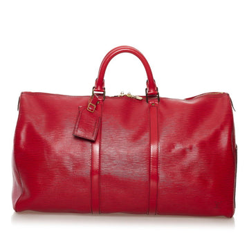 Louis Vuitton Epi Keepall Boston Bag M42967 Castian Red Leather Ladies LOUIS VUITTON