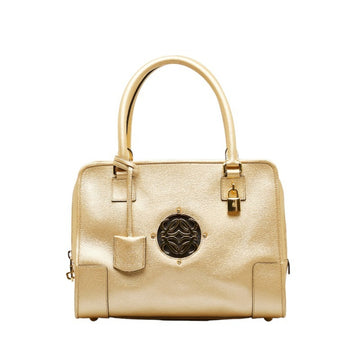 LOEWE Anagram Handbag Gold Leather Ladies
