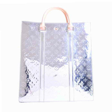 Louis Vuitton Monogram Mirror Sack Plastic Tote Bag Silver Patent