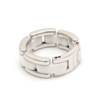 CHANEL Ultra Collection Ring K18WG White Gold Ceramic #48 Actual size about 8.5 J2642