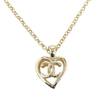 CHANEL Cocomark Heart Necklace B22P Gold Plated Ladies