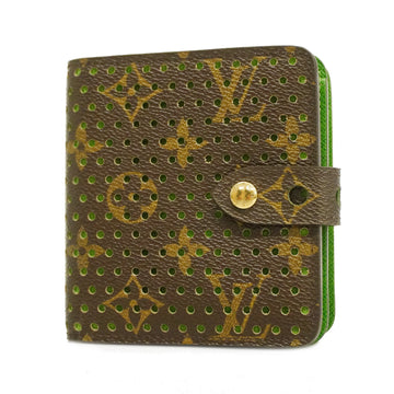 LOUIS VUITTONAuth  Monogram Perfo Compact Zip M95218 Women's Vert