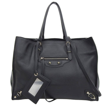 Balenciaga bag ladies 2way handbag shoulder paper leather black 432596