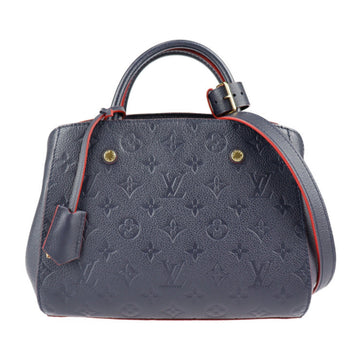 LOUIS VUITTON Montaigne BB Handbag M42747 Monogram Implant Marine Rouge Gold Hardware 2WAY Shoulder Bag