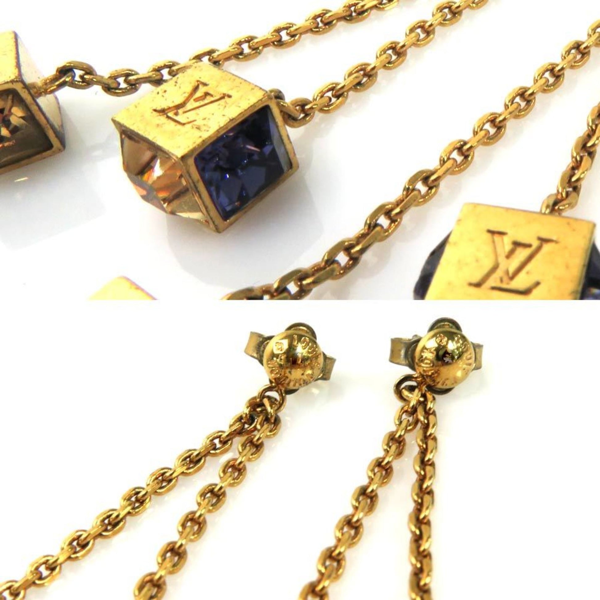LOUIS VUITTON earring M65179 Boucle Dreille Pandan Gamble metal gold gold  Women Used