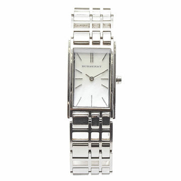 BURBERRY shell watch BU4601 quartz white dial stainless steel ladies