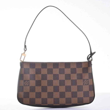 Louis Vuitton Damier Pochette Accessoire Pouch Brown PVC Leather